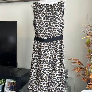 Ann Taylor dress with lining/ side Zipper/attached belt. Like new